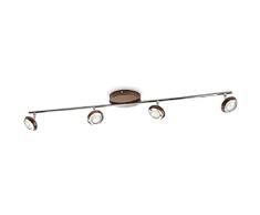 Philips myLiving Sepia - Barra de focos, LED, 4 luces, luz blanca cálida, 15000 h, color marrón