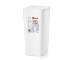 Rayen Papelera para Baño | Capacidad de 9 litros | Blanco | con Tapa, PP, Medida: 22 x 16 x 33 cm