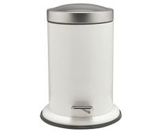 Sealskin Acero Cubo de Basura con Pedal 3L, 22.4 x 23 x 28.5 cm, Acero Inoxidable, Blanco