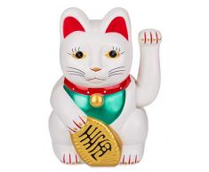 Out of the blue Gato en Ã¡ngulo de plÃ¡stico, Aprox. 20 cm, Tradicional Amuleto de la Suerte de Asia, Funciona con Pilas, en Caja de Regalo, carbÃ³n