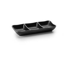 Lacor - 63380 - Mini Fuente Para 3 Salsas De Melamina 19x8x3 cm - Negro