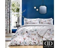 Dreams & Drapes - Mansfield - Juego de Funda de edredón, de fácil Cuidado, 52% poliéster, 48% algodón, Gris, Doublé
