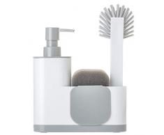 Vigar Monobloc Set de Fregadero de 4 Piezas de Color, 350 milliliters, Plastic, Blanco/Gris