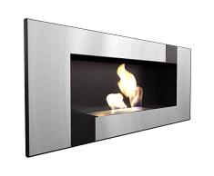 Chimenea bio KRATKI DELTA2 | 400 x 900 cm | Envase de 0,5 L | Qube | sin acristalamiento | Chimenea de etanol de pared | Ideal para hogar, salón o dormitorio | TÃV - probado en Renania