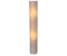 NÄVE Lámpara de pie de tela beige Aurona - Lámpara de pie 120 x 18 cm con 2x enchufe E14 40W - Lámpara de pie de metal/tejido moderno ideal para el salón y el dormitorio - Lámpara de salón