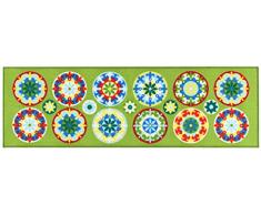 ABC Tappeti Alfombra Murrine Verde/Multicolor 57 x 180 cm