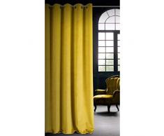 Eurofirany Velvet Senf - Cortinas de Terciopelo Opacas, 10 Ojales, Elegante, Glamour, Dormitorio, salón, salón, 140 x 250 cm