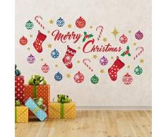 Wallflexi Navidad Decoraciones Pegatinas de Pared Merry Christmas Juego de decoración de Pared murales Adhesivos salón niños guarderÃa Escuela Restaurante Cafe Hotel casa Oficina decoración