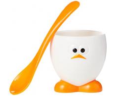 Joie Eggy Huevera con Cuchara, Blanco y Naranja, 10 cm