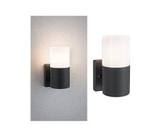 Paulmann mit Bewegungsmelder 94649 Aplique Tubs IP44, Red, mÃ¡x. 15 W Gris Mate, Exterior Metal, plÃ¡stico luminaria jardÃ­n E27