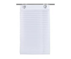 Home fashion 91041-601 - Estor con ganchos y agujeros (voile), color blanco
