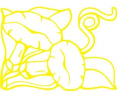 INDIGOS 4051095644552Â Decorativo para Pared, E187Â lw1060Â Decorados Hojas, Vinilo, Amarillo, 80Â x 57Â x 1Â cm