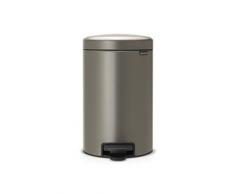 Brabantia Cubo de Basura con Pedal, Acero Inoxidable, Platinum, 12 l