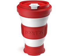 Pokito 52CR88332 - Vaso plegable y reutilizable, 454 ml, cereza, silicona