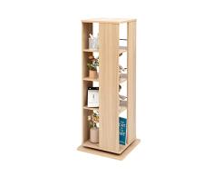 Iris Ohyama, Estante giratorio / Estante giratorio creativo de 360 ââââ° / Estante de exhibición de medios de torre y estantes 4, Diseño, Oficina, Sala - Revolving Book Shelf - RBS-4S - Marrón claro