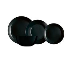 Luminarc Diwali Black Vajilla Opal 19 Piezas - 6 Personas Negro