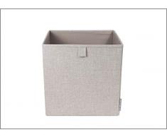 Bigso Box of Sweden Cubo de tela para la estanterÃ­a o el armario â Amplio cubo organizador para ropa, juguetes, material de oficina, etc. â Caja cubo plegable de poliÃ©ster y cartÃ³n â beige