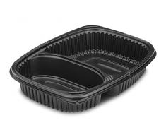 GUILLIN cook1250Â N2Â C cartÃ³n Caja cÃ¡lido con Fondo 2Â Compartimentos y Tapa, plÃ¡stico, Negro, 25,5Â x 19Â x 4,5Â cm