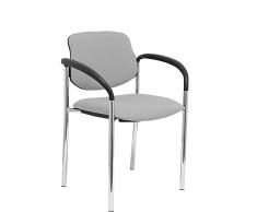 Piqueras Y Crespo (PIQU7) Silla Fija Villalgordo Bali Gris chasis Cromo con Brazos Oficina, Talla unica
