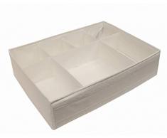 Ikea SKUBB Caja con Compartimentos, Poliéster, Blanco, 77x18x3 cm