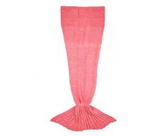Fisura HM0501 Manta Sirena Rosa Coral 180x90cm 600gr Cola Sirenita Adulto Mujer Super Suave