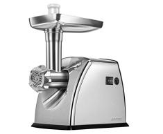 MPM MMM-07M Picadora de Carne ElÃ©ctrica Profesional con Embutidora de Salchichas, Acero Inoxidable, 3 Discos de Corte con Orificios 3mm, 5mm, 7mm, Engranaje MetÃ¡lico, FunciÃ³n Inversa, 1800W
