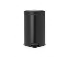 Brabantia Cubo de Basura con Pedal, Acero Inoxidable, Negro Mate, 20 l