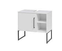 Schildmeyer Limón Armario para Lavabo, Madera de ingenierÃa Metal, Blanco Mate, 60,4 x 59,9 x 33 cm (BxHxT)