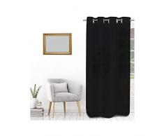 Soleil dOcre Boheme - Visillo con Ojales (135 x 250 cm), Color Negro