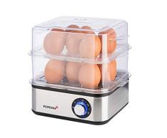 Korona 25303 Mini Vaporera y Cocedor de Huevos de Acero Inoxidable | PequeÃ±a Vaporera para Verduras | Cocedor Profesional para hasta 16 Huevos