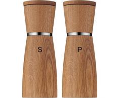 WMF Ceramill Natura - Juego 2 molinillos, madera, 2 piezas, 17,9 cm, sin relleno, molinillo de cerÃ¡mica y madera, molinillo para sal, pimienta, especias