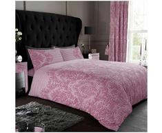 GC GAVENO CAVAILIA Funda de edredón de Cachemira tamaño King, Ropa de Cama Reversible y Lino, Funda de Cama Ultra Suave con Fundas de Almohada, Rosa Rubor (230 x 220cm)