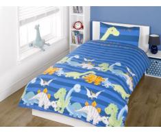 Rapport Juego de Funda de edredón de Dinosaurios Azules, Individual.