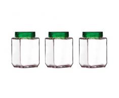 Premier Housewares Tarro de cristal cuadrado con tapa (695 ml, 3 unidades)