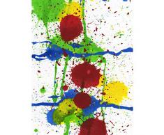 Hendo Tanuki Bright Colourful Abstract Drip Painting G Art Print Canvas Premium Wall Decor Poster Mural Brillante Vistoso Resumen Pintura pared Pï¿½ster