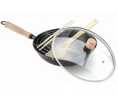 Oroley - Thai Wok SartÃ©n de Hierro para Todo Tipo de Cocinas, 28 cm