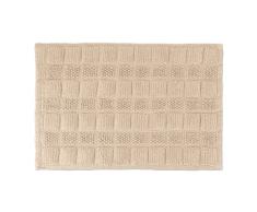 Relaxdays Alfombra BaÃ±o, 60x40 cm, Antideslizante, Lavable, Alfombrilla BaÃ±era, Toalla Suelo WC Rectangular, Beige