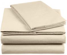 AmazonBasics Everyday - Juego de Fundas de edredón nórdico y de Almohada (100% algodón) Tapioca - 135 x 200 cm y 1 Funda 80 x 80 cm
