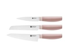 ZWILLING Juego de cuchillos, 3 piezas, cuchillo para manteca de cerdo, cuchillo multifuncional, cuchillo de chef, Mango especial de acero inoxidable/plÃ¡stico, Now S