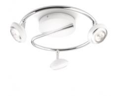 Philips myLiving Sepia - Barra de focos, LED, 3 luces, IP20, luz blanca cálida, 15000 h, color blanco