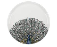 Maxwell & Williams Marini Ferlazzo Birds Plato Auxiliar Decorativo con Pavo Real Australiano de Porcelana Fina, 20 cm â Blanco