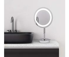 Talos Espejo cosmÃ©tico LED Samos Ã 23 cm - Espejo de Aumento con 3 aumentos - Cambiador de Color de luz de Dos etapas (Color de luz Blanco cÃ¡lido / Blanco frÃ­o)