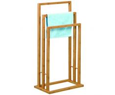 MSV TOALLERO DE Bambu con 3 Barras 42X24X82 CM, Beige, 24x42x82 cm