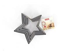 Zenker 44813 - Juego de 5 cortadores de Galletas con Forma de Estrella, Acero Inoxidable, Color Plateado, 6-12 x 2,5 cm