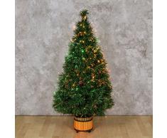 XMASKING Árbol Verde de 120 cm, Fibras ópticas Multicolores, Juegos de luz de Colores, Transformador de 12 V, árboles de Navidad Artificiales, árboles de Colores