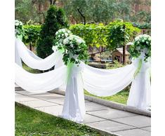 Party Deco Tela de Tul para decoración, Color Blanco