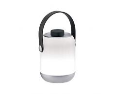 Paulmann Mobile Accu Tablelamp 94210 LED para exteriores (incluye batería) 1 x 1,6 W regulable luz móvil gris lámpara de plástico inalámbrica 3000 K, Clutch plata