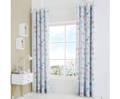 Catherine Lansfield - Cortinas con Ojales, polialgodón, Color Pastel, 167 x 183 cm