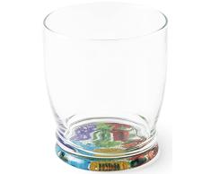 Excelsa Floral - Juego de 6 vasos de agua con fondo decorado, cristal