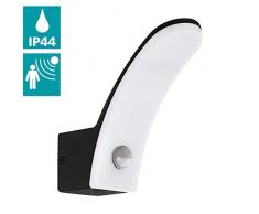 EGLO FIUMICINO Aplique de pared para exterior Negro, Blanco 11 W A+ - Iluminación al aire libre (Aplique de pared para exterior, Negro, Blanco, Aluminio, IP44, I, Cepillado)
